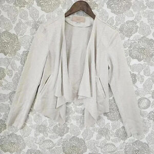 Blank NYC Snake Printed Open front Waterfall Women's Blazer S Beige 2574